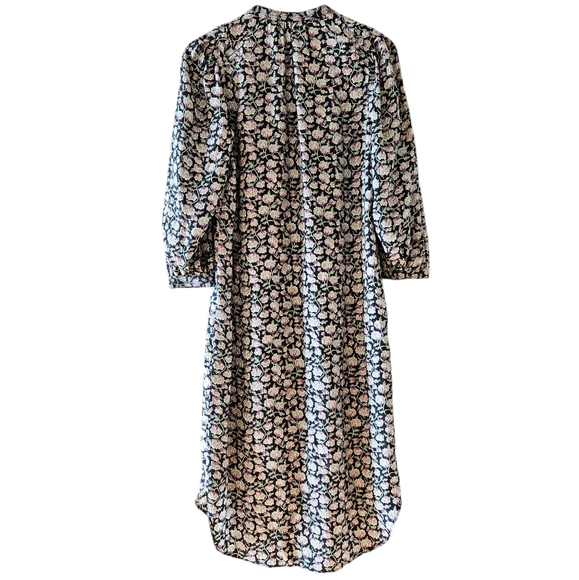 Rebecca Taylor Women's Button Down Floral Print Quarter Sleeve Midi Dress Size S - Picture 15 of 16